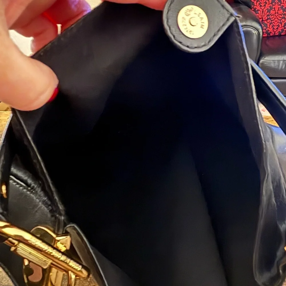Diane Von Furstenberg Black Shoulder Bag with Gold Hardware